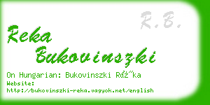 reka bukovinszki business card